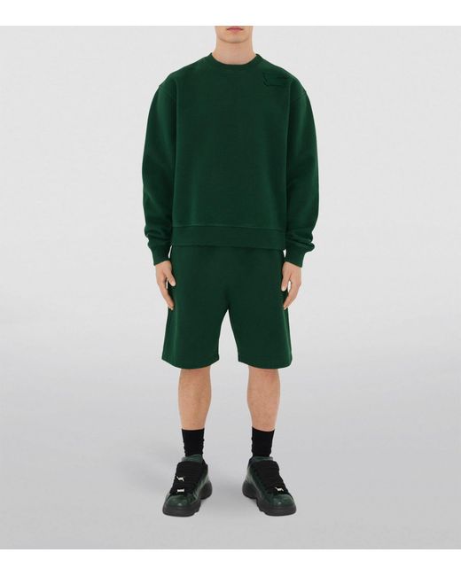 Burberry Green Cotton Ekd-appliqué Sweatshirt for men