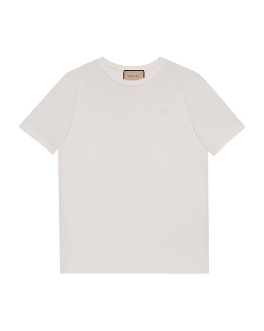 Gucci White Cotton Jersey T-shirt With Double G for men