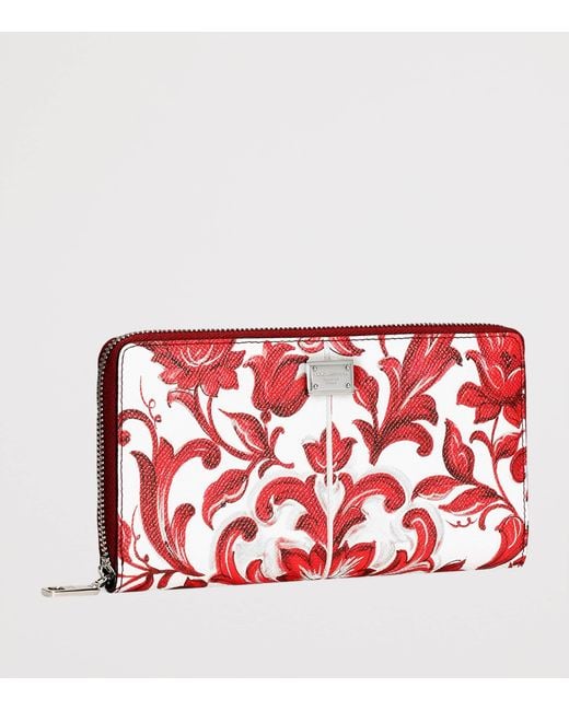Dolce & Gabbana Red Leather Majolica Wallet for men