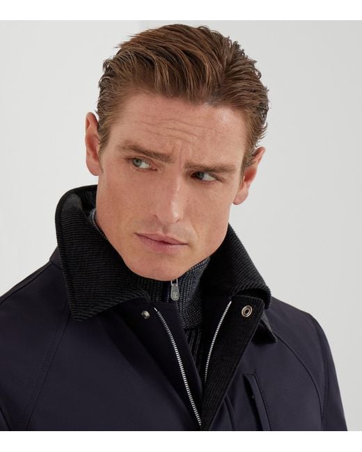 Brunello Cucinelli Blue Water-Resistant Field Jacket for men