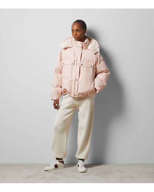 Gucci Pink GG Cotton Canvas Puffer Jacket