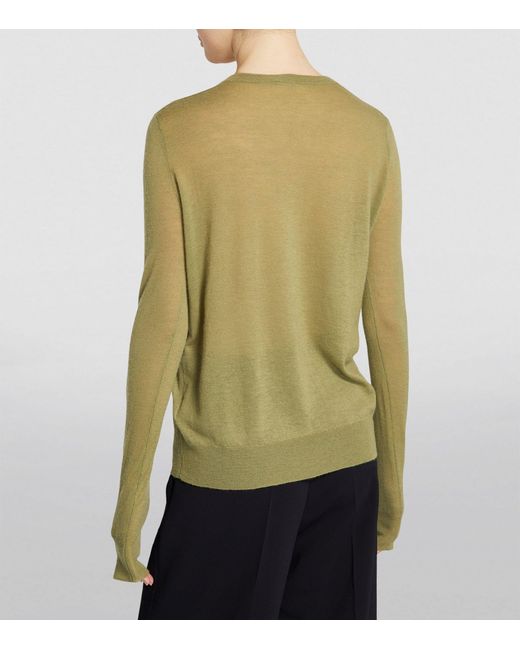 Joseph Green Cashmere V-neck Cashair Sweater