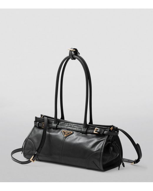 Prada Black Medium Leather Bonnie Top-Handle Bag
