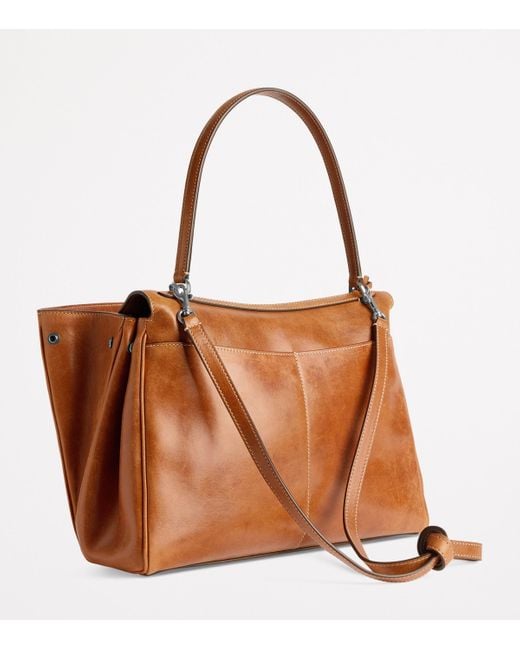 Balenciaga Medium Leather Rodeo Top-Handle Bag in Brown | Lyst