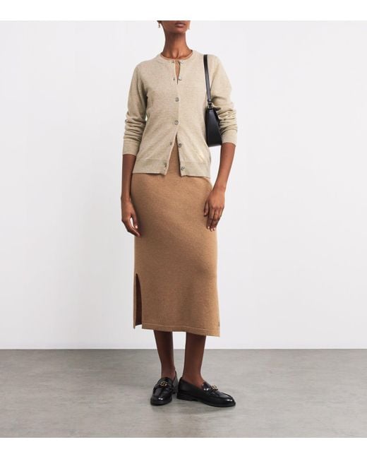 Harrods Natural Cashmere Crew-Neck Cardigan