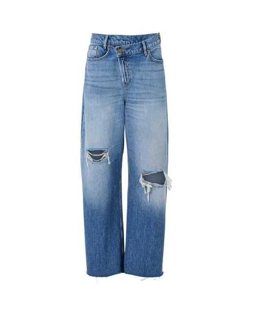AllSaints Blue Crossover Aki Jeans