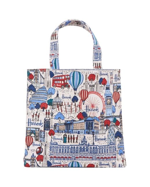 Harrods White Small Pretty City Shopper Bag