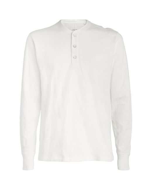 Rag & Bone White Cotton Henley T-Shirt for men