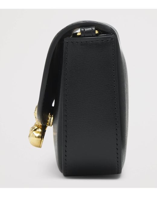 Alexander McQueen Blue Small Leather Skull Flower Cross-Body Bag