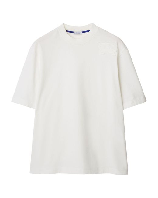 Burberry White Cotton Ekd T-shirt for men