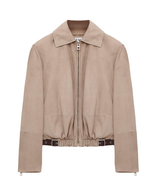 Loewe Brown Suede Buckled Shirt Jacket