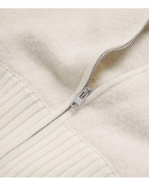 Canada Goose White Alpaca-Blend Zip-Up Cardigan
