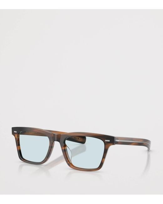 Oliver Peoples Brown Acetate Maestro Pillow Sunglasses