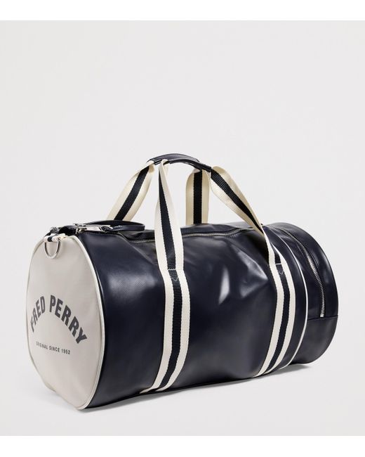 fred-perry-large-classic-barrel-holdall-in-blue-for-men-lyst