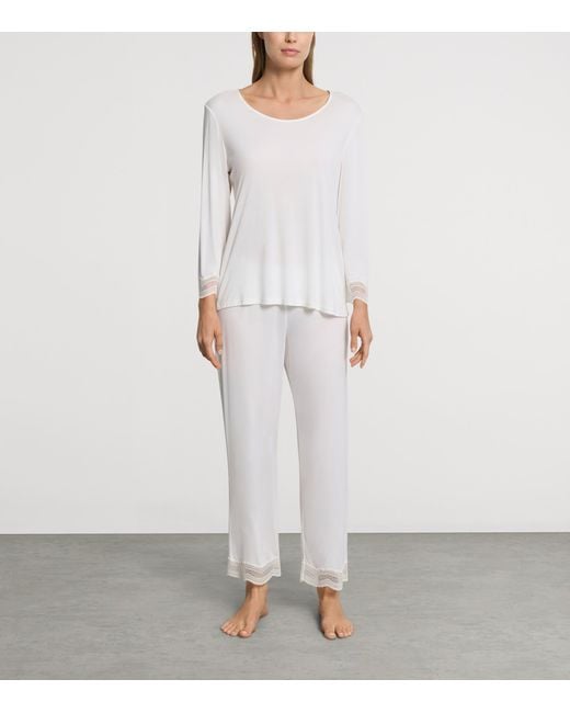 Hanro White Modal Cira Pyjama Set