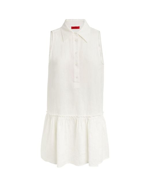 MAX&Co. White Linen A-line Mini Dress