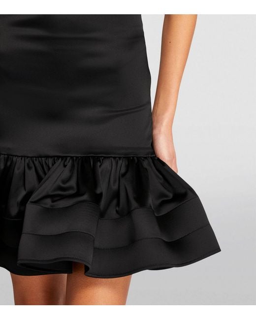 Patou Black Satin Mini Dress