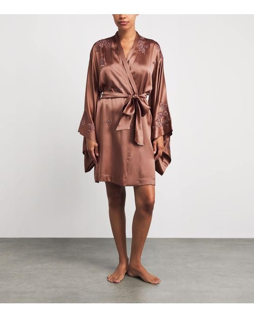 Torlowei Brown Silk Tokoni Short Kimono
