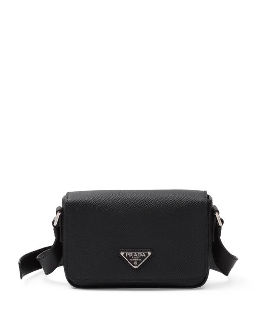 Prada Saffiano Leather Shoulder Bag in Black for Men Lyst UK