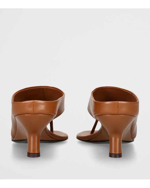 Khaite Brown Leather Marlow Heeled Mules 55
