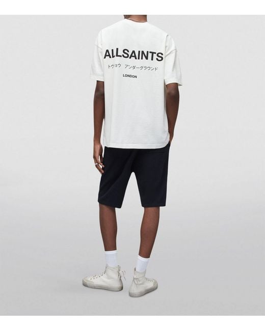 AllSaints Black Underground Sweatshorts for men