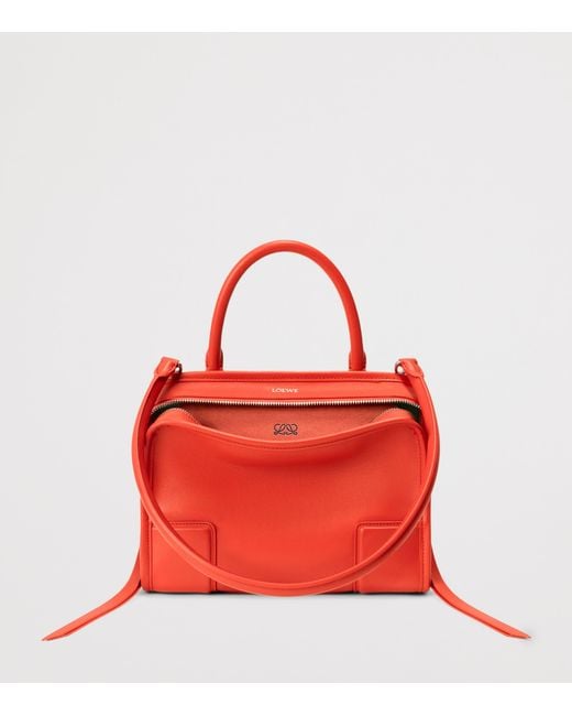 Loewe Red Small Leather Amazona 180 Top-Handle Bag