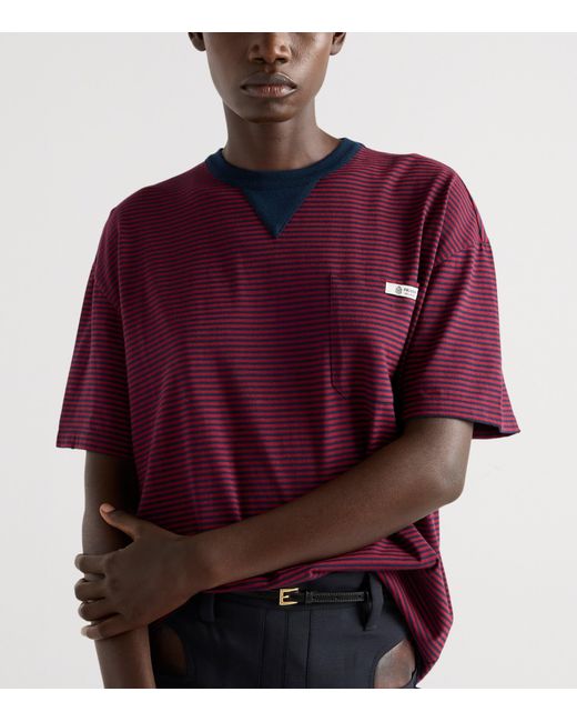 Prada Red Cotton Stripe Oversized T-Shirt