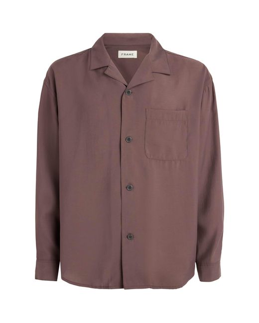 FRAME Brown Camp Collar Shirt for men