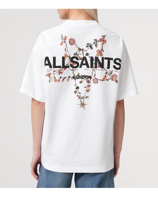 AllSaints White Cotton Pentacle Etta T-Shirt