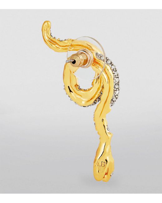 Alexis Metallic Gold-plated Pavé Serpent Crawler Earrings