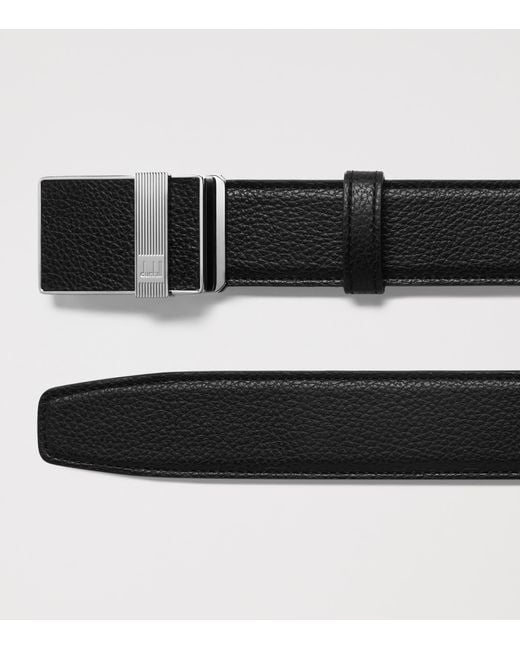 Dunhill Black Leather Automatic Longtail Buckle Belt for men