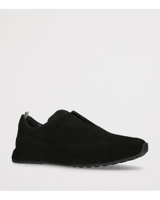 Officine Creative Black Suede Race Sneakers for men