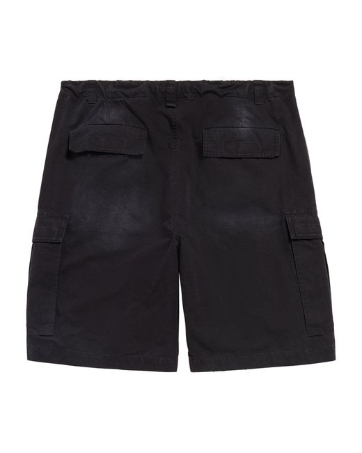 Balenciaga Black Distressed Cargo Shorts for men