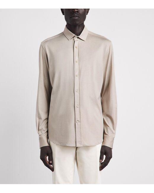 Colombo White Silk-Cotton Shirt for men