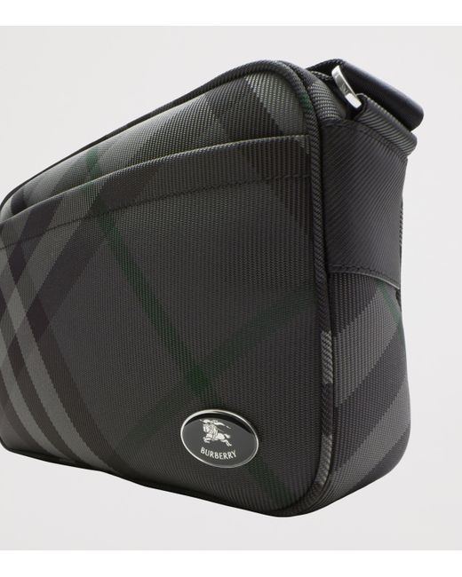 Burberry Black Slim Grid Cross-Body Bag