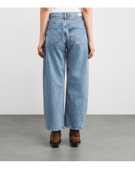 PAIGE Blue Arellia High-Rise Barrel-Leg Jeans