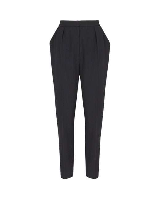 Balmain Black Wool Slim Tailored Trousers