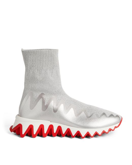 Christian Louboutin White Sharky Sock Sneakers