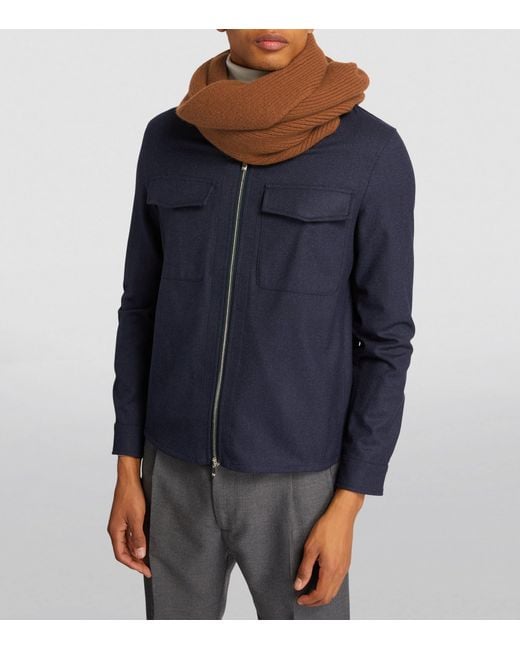 Le Bonnet Brown Classic Lambswool Scarf for men