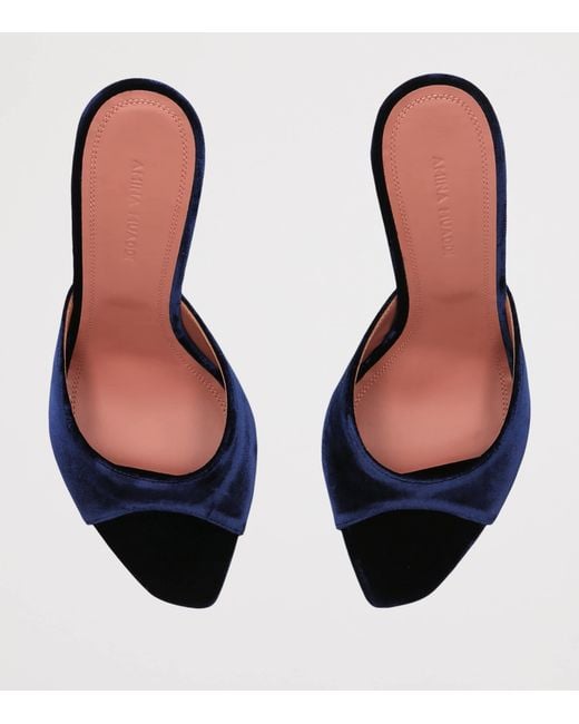 AMINA MUADDI Blue Velvet Alexa Mules 95