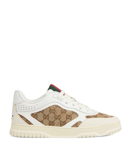 Gucci White Canvas Re-web Sneakers