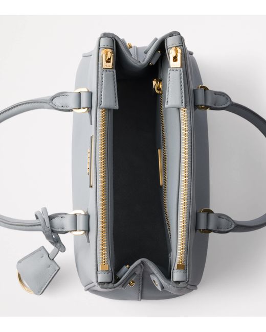 Prada Gray Small Leather Galleria Top-Handle Bag