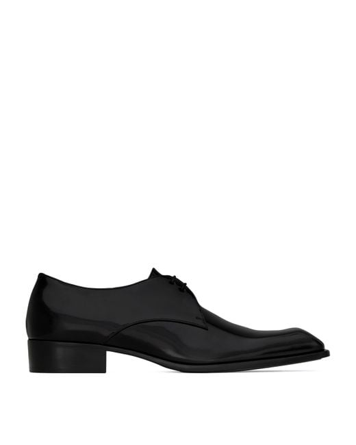 Saint Laurent Black Leather Jean Derby Shoes for men