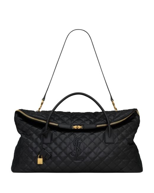Saint Laurent Black Giant Quilted Leather Es Travel Bag