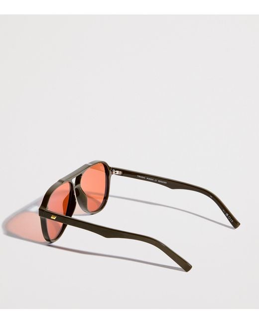 Le Specs Brown Tragic Magic Aviator Sunglasses