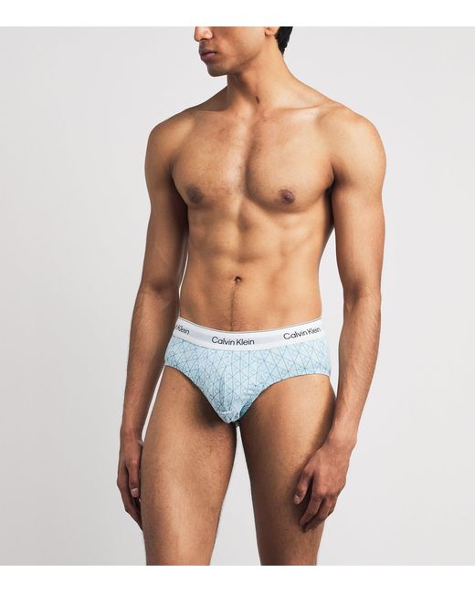 Calvin Klein Blue Stretch-Cotton Icon Hip Briefs for men
