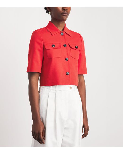 ME+EM Red Cropped Jacket