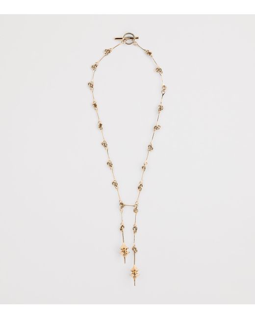 Max Mara Metallic Double Pendant Necklace