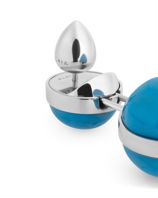 Alaïa Blue Small Sphere Pendant Drop Earrings