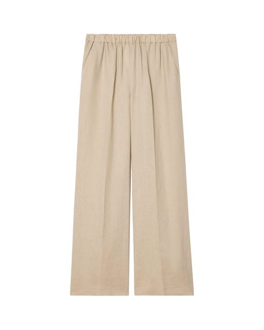 Marina Rinaldi Natural Linen Wide-Leg Trousers